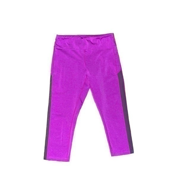 Asics Pants - Asics Kate mesh crop leggings heather pink and grey size M gently preloved